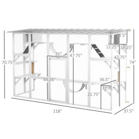 Cat Window Box , Large Catio With Shelves & Bridges, Outside Enclosure For Multiple Cats, Multiple Packages Shipped. Please Pay Attention To The Dimen