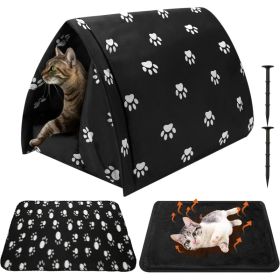 Winter Outdoor Cat House With Self Warming Pad Blanket 17 In X 12 In Weatherproof Foldable Feral Cat Shelter Waterproof Outside Warm Bed Cave Tent For