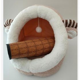 Winter pet cat house with velvet (Option: Sheep-L)