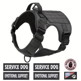 American Local Tactical Pet Boobs Service Dog Harness Vest Adjustable Reflective Dog Harness Metal Buckle Hiking Training (Option: Black-L)