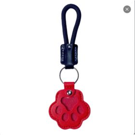 Pet Fur Memory Charm Leather Keychain Keepsake For Dog Cat Hair Paw-Shaped Design Memorial Sympathy Gift For Grieving Owners (Option: Red)