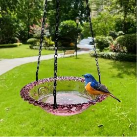 Hanging Bird Baths And Feeders For Outdoors, Plastic Bird Water Bowls For Garden And Yard Use (Option: Purple)