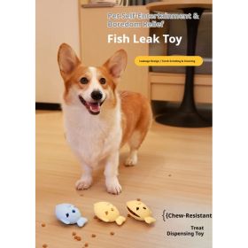 Fish-Shaped Dog Treat Dispenser Toy-Food-Grade Silicone Slow Feeder For Boredom Relief, Self-Entertainment & Pet Interaction - Durable Chew Toy With T (Option: Yellow)
