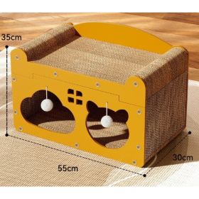 Creative Sisal Mat That Won't Shed Crumbs Cat Scratch Board (Option: Scratch Resistant-Yellow Cloud Bear)