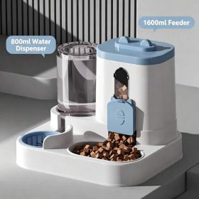 4 Colors Gravity Pet Feeder Water Dispenser Cute Cat Shaped Automatic Food Water Bowl Large Capacity Detachable Stable Anti Slip Base Feeding Supplies (Option: S FAD BULE)