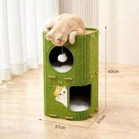 Multi Level Felt Cat Tree House, Vertical Cat Scratcher Tower With Multiple Hideaway Nests, Interactive Hanging Ball Toy, Space Saving Cat Condo For I (Option: BD 02)