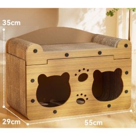 Creative Sisal Mat That Won't Shed Crumbs Cat Scratch Board (Option: Scratch Resistant-Bear Double Door Double Layer)