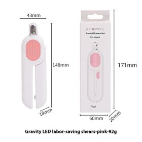 Pet LED Labor-saving Cat Nail Scissors (Option: Pink 15cm-Pet Nail Clippers)