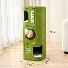 Multi Level Felt Cat Tree House, Vertical Cat Scratcher Tower With Multiple Hideaway Nests, Interactive Hanging Ball Toy, Space Saving Cat Condo For I (Option: BD 03)