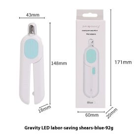 Pet LED Labor-saving Cat Nail Scissors (Option: Blue 15cm-Pet Nail Clippers)