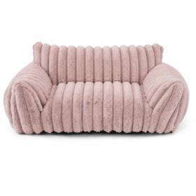 Cute Cat Couch For Pets - Fluffy Cat Beds With Premium Soft Corduroy Fleece, Fuzzy Cats Beds For Indoor Cats With Removable Washable Cover, Supportive (Option: Pink-S)