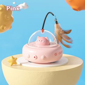 Smart Teaser Cat Toy Electric UFO Cat Teaser Stick With Bell Training Pet Toys Replaceable Feather Interactive Cat Supplies Pet Supplies Pets Products (Option: Cherry Blossom Powder)