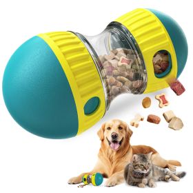 Dog Puzzle Toy, Adjustable Treat Dispensing Ball Food Dispenser Tough Slow Feeder Puppy Enrichment Training Toy Pet Interactive Chase Toys For Small M (Option: Green)