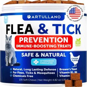 Flea Treatment For Cats Natural Flea And Tick Prevention Supplement For Cats Kittens Chewable Daily Oral Pills With Vitamins 135 Soft Chews Skin & Coa (Option: 1pcs)